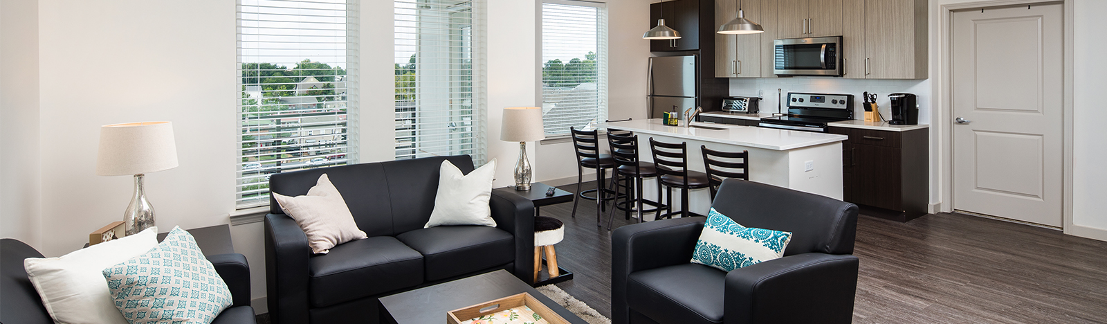 View of furnished apartment and kitchen