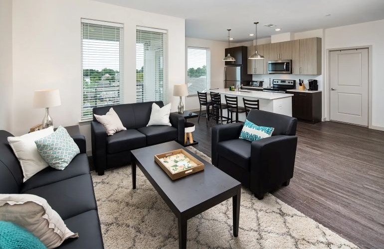 Living room with coffee table